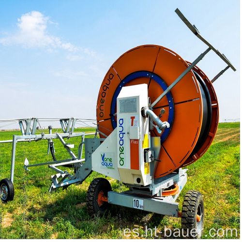 Eliminación automática del sistema de riego del carrete de manguera del auge de la rueda de agua para la agricultura